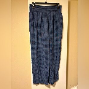 Carole Little black and blue loose houndstooth ankle pants size 10
